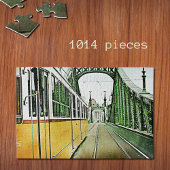 gele tram op de Liberty-brug - Boedapest Legpuzzel