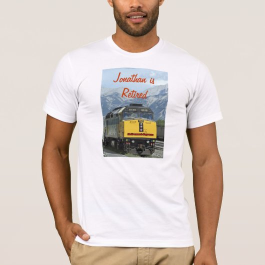 Gele trein in ruste T-shirt (Voorkant)