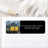 Gele Trein Verjaardag Retouradres Labels Zwart (Insitu)