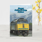 Gele Treinmotor Gelukkige Vaderdag aan Vader Kaart (Gele Bloem)