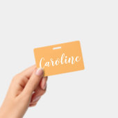 Gele Trendy Moderne Calligraphy Gepersonaliseerde Badge (Handheld)