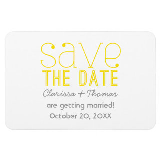 Gele Trendy Typografie sparen de Magnet van de Dat Magneet