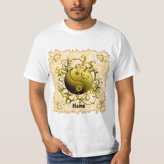 Gele Tribale Yin Yang T-shirt (Voorkant)