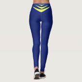 Gele Triple Boomerang op Royal Blue Leggings (Achterkant)