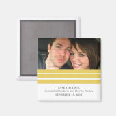 Gele Triple Stripe Foto sparen de Magnet van de Da (Voorkant / Achterkant)