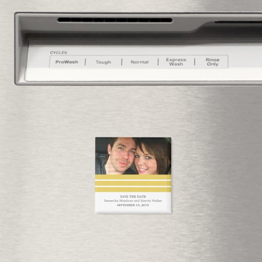 Gele Triple Stripe Foto sparen de Magnet van de Da (Insitu (Vaatwasser))