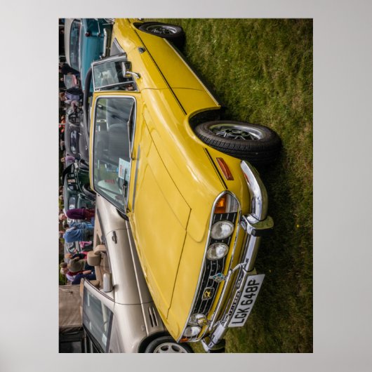Gele Triumph Stag-sportwagen Poster (Voorkant)