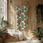 Gele tropische bloem fleece deken