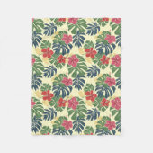 Gele tropische bloem fleece deken (Voorkant)