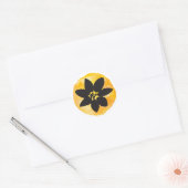 Gele Tropische Bloem Ronde Sticker (Envelop)