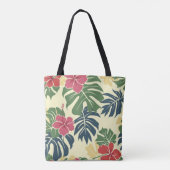 Gele tropische bloem tote bag (Achterkant)