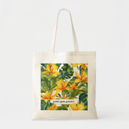  gele tropische bloem tote bag