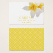 Gele Tropische Bloemen | Drink voor weddenschappen Visitekaartje (Voorkant /achterkant)