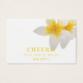 Gele Tropische Bloemen | Drink voor weddenschappen Visitekaartje (Voorkant)