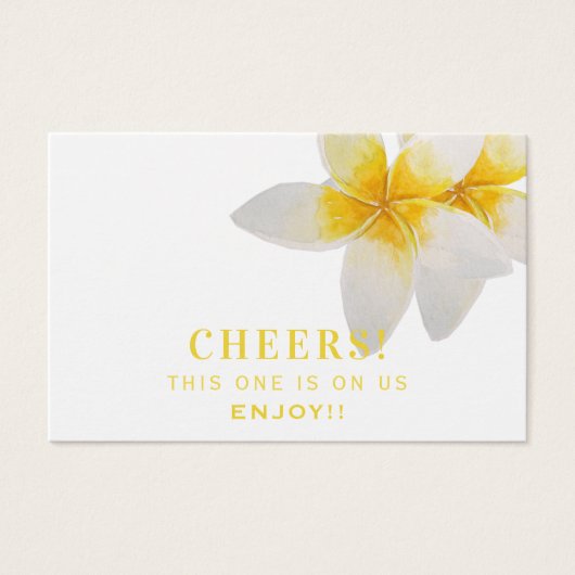 Gele Tropische Bloemen | Drink voor weddenschappen Visitekaartje (Voorkant)