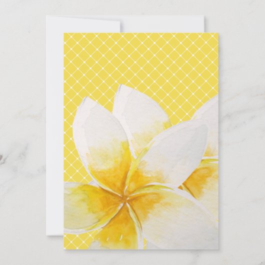 Gele Tropische Bloemen | Uitnodiging van Bridal Br (Achterkant)