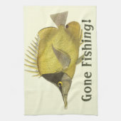 Gele Tropische Chelmon Longirostris, Oude Vis Theedoek (Verticaal)