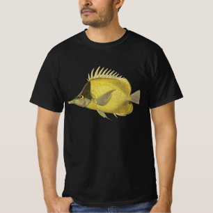 Gele Tropische Chelmon Longirostris, Vintage Vis T-shirt