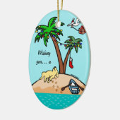 Gele Tropische Kerstmis van Labrador Keramisch Ornament (Links)