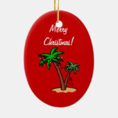 Gele Tropische Kerstmis van Labrador Keramisch Ornament (Achterkant)