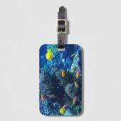 Gele tropische vis onderwater foto bagagelabel (Voorkant (verticaal))