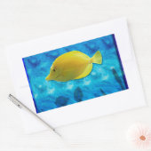 Gele tropische vissen rechthoekige sticker (Envelop)