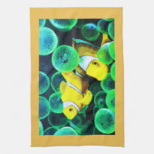 Gele tropische vissen theedoek (Verticaal)