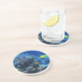 Gele tropische vissen zandsteen onderzetter (Zijkant)