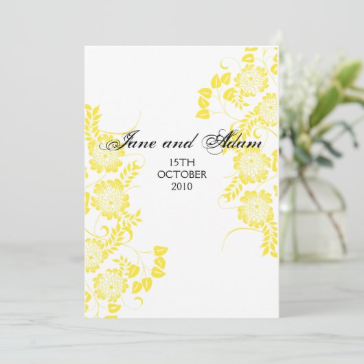 gele trouwfinale kaart (Staand voorkant)