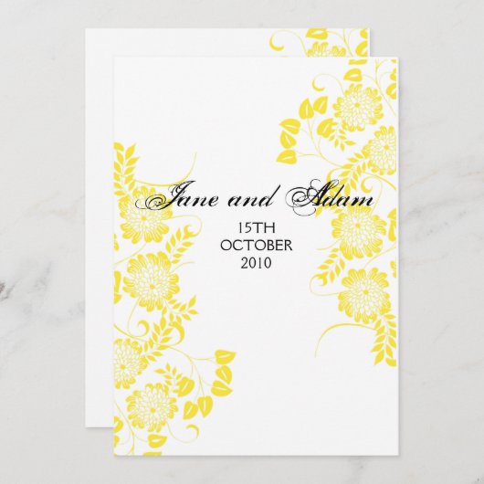 gele trouwfinale kaart (Voorkant / Achterkant)