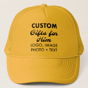 Gele Trucker Hat Custom Gifts voor Hem Pet