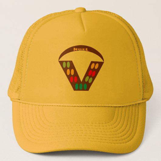 Gele Trucker pet NOEL CHOCOLADE SNOEPJES (Voorkant)