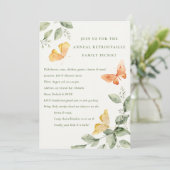 Gele Tuin Loof Vlinders Jaarlijkse Picknick Kaart (Staand voorkant)