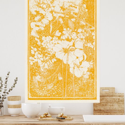 Gele tuin poster (Keuken)