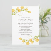 Gele Tuin Rozen - bruiloft uitnodiging (Staand voorkant)