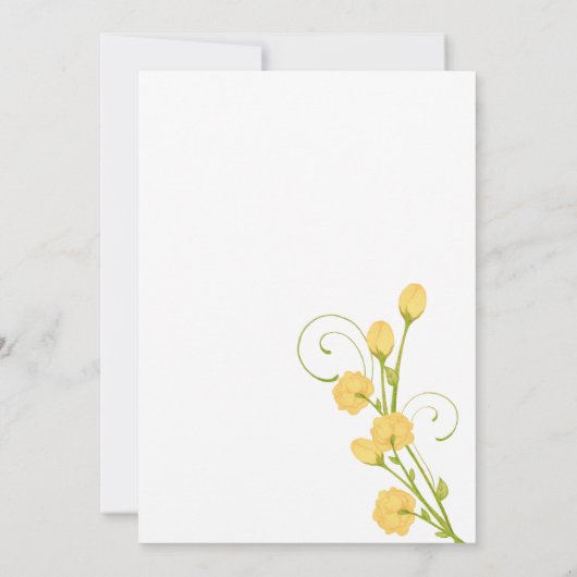 Gele Tuin Rozen - bruiloft uitnodiging (Achterkant)