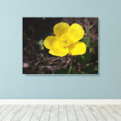 Gele tuinbloem canvas afdruk (Insitu (Houten vloer))