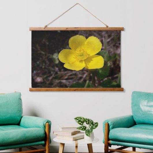 Gele tuinbloem hangend wandkleed (Woonkamer)