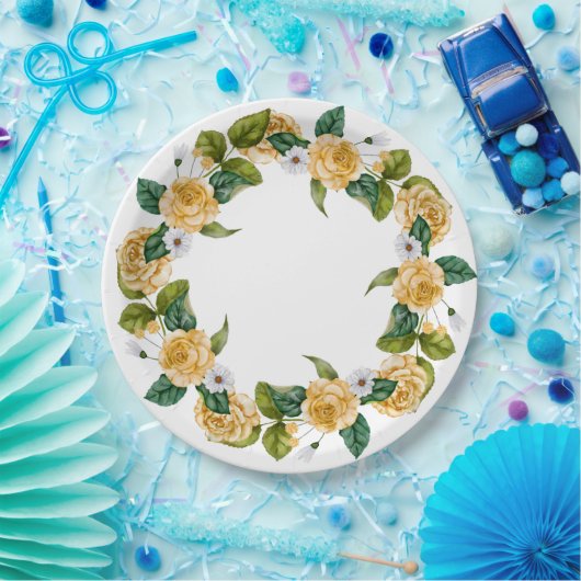 Gele tuinfeest  papieren bordje (Feest)