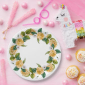 Gele tuinfeest  papieren bordje (Feest)