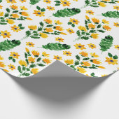 Gele tuinventilator Waterverf Patroon Cadeaupapier (Hoek)