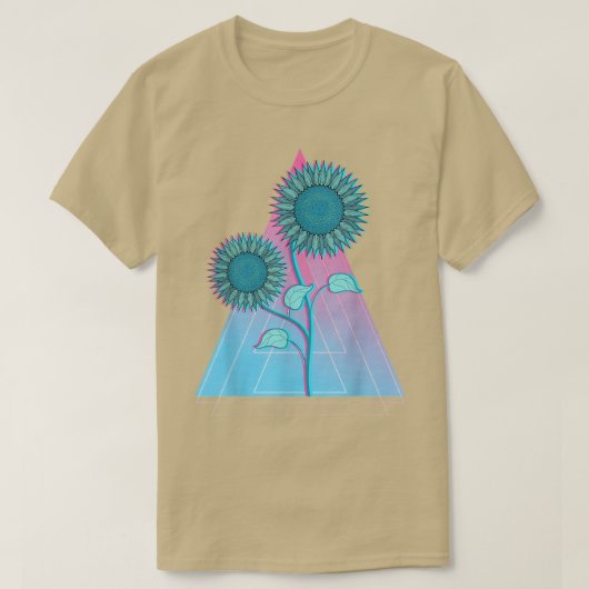 Gele tuinvloergolf Floral Vaporwave Su T-shirt (Design voorkant)