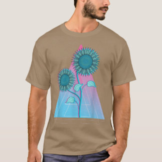 Gele tuinvloergolf Floral Vaporwave Su T-shirt