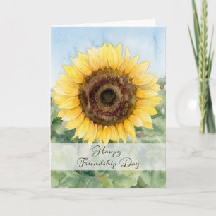 Gele Tuinzonnebloem Gelukkige Vriendschapsdag Kaart