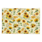 Gele tuinzonnebloemen Honingbijen Kussensloop (Achterkant)