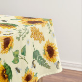 Gele tuinzonnebloemen Honingbijen Tablecloth Tafelkleed (Voorbeeld)