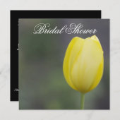 Gele Tulip Floral Bridal Shower Kaart (Voorkant / Achterkant)