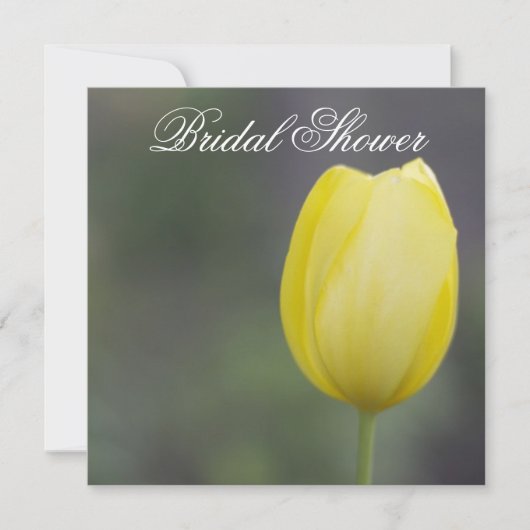 Gele Tulip Floral Bridal Shower Kaart (Voorkant)
