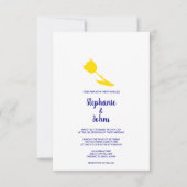Gele Tulip Floral Navy Blue White Weddenschap Kaart (Voorkant)