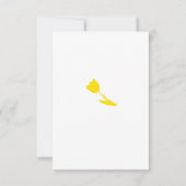 Gele Tulip Floral Navy Blue White Weddenschap Kaart (Achterkant)